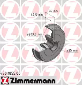 Купить ZIMMERMANN 470.1855.00 Барабан торм.задн. [203,3х234x76] COAT Z