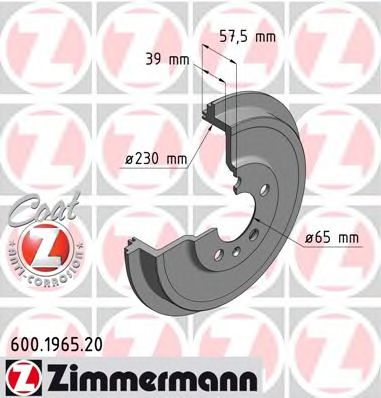 Купить ZIMMERMANN 600.1965.20 Торм. барабан зад.[230x39]