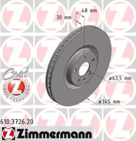 Купить ZIMMERMANN 610.3726.20 Диск торм.пер.вент. [345x30]
