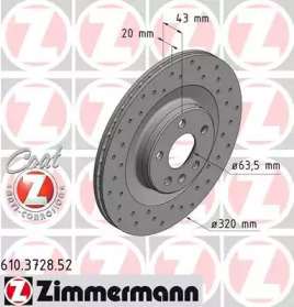 Купить ZIMMERMANN 610.3728.52 ДИСК ТОРМОЗНОЙ
