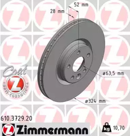 Купить ZIMMERMANN 610.3729.20 Диск торм. пер.вент.[328x30]