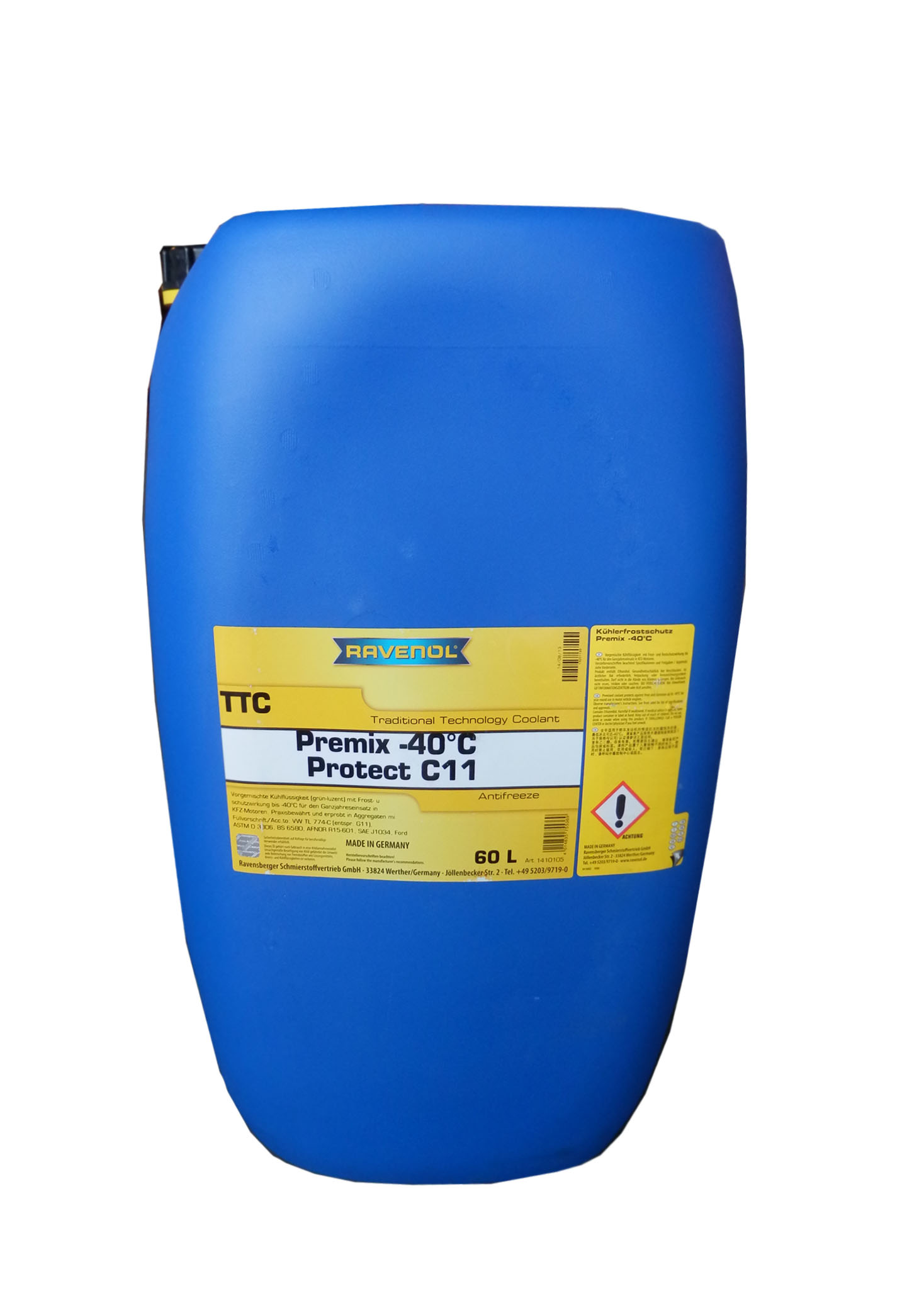 Купить Ravenol 4014835755369 Антифриз готовый к прим. жёлтый TTC Traditional Technology Coolant Premix (60 л)