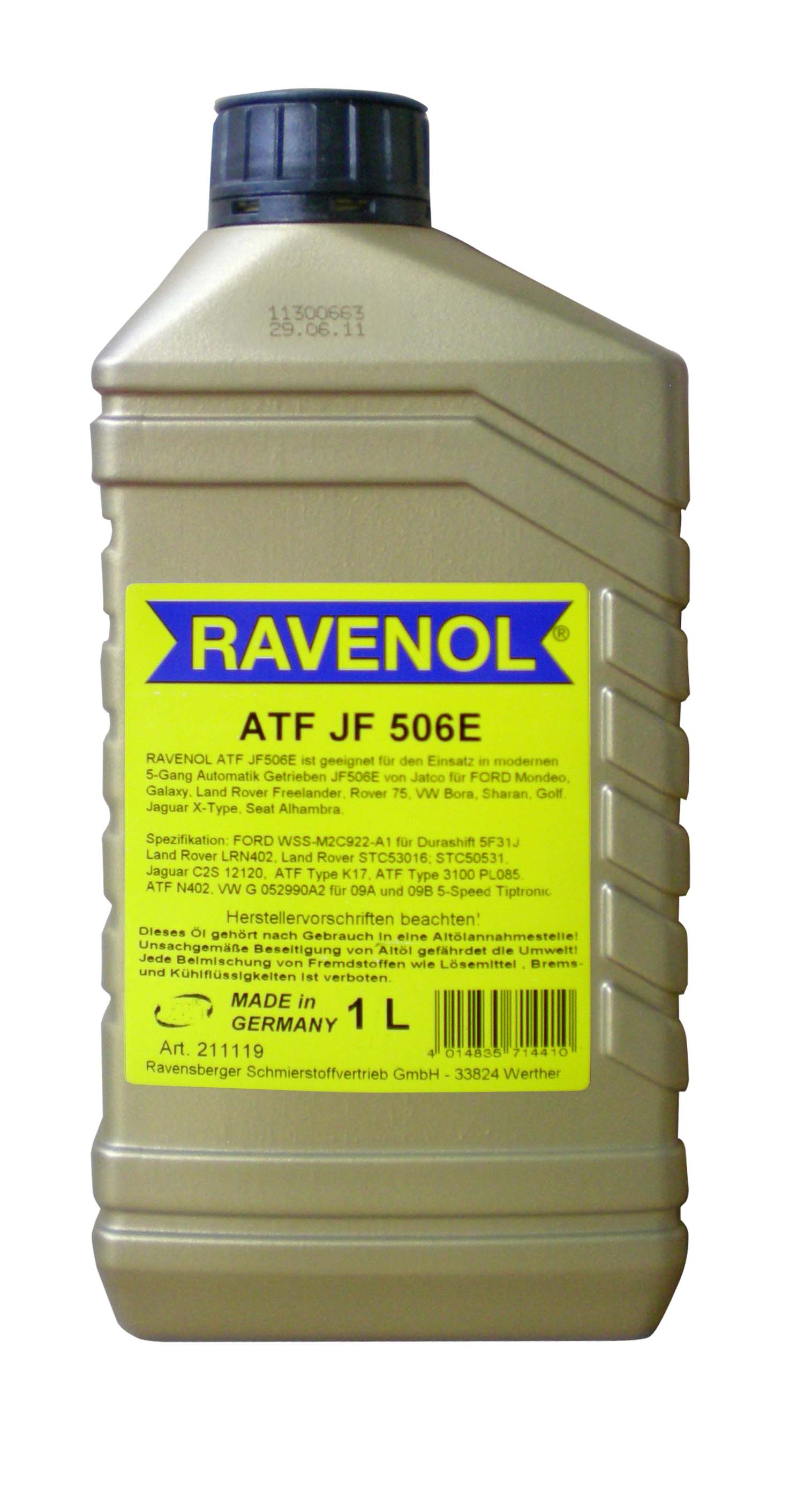 Купить Ravenol 4014835714410 Трансмиссионное масло ATF JF506E ( 1л)